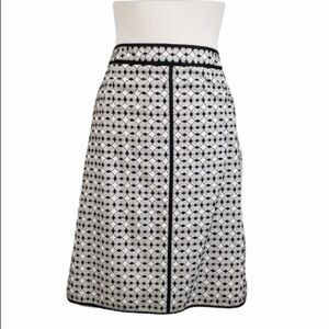 Talbots | Geometric Circle Embroidered Pencil Skirt Black/White 2